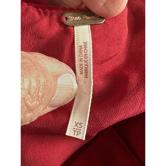 Free People Dress Dark Red Velvet Hi/Low Sz XS Sleeveless Special Occasion - Picture 12 of 13